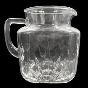 Vintage 1950s Federal Glass Sunburst Star Juice Pitcher - Clear Pressed Glass